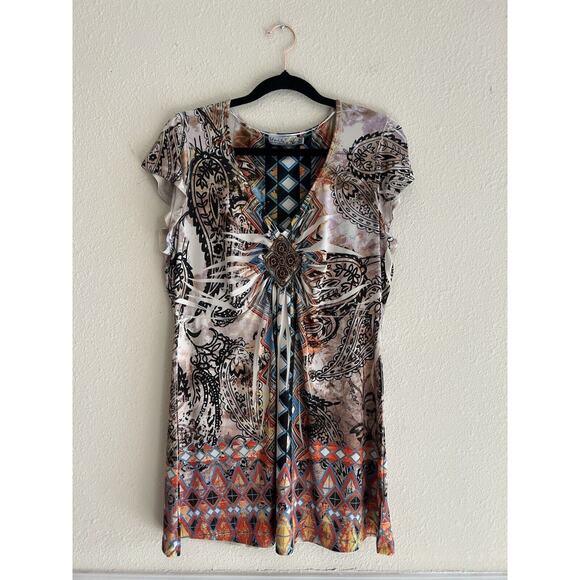 Unity World Wear Y2K Multicolor Beaded Top Medium Boho Festival‎ Artsy - Picture 1 of 7
